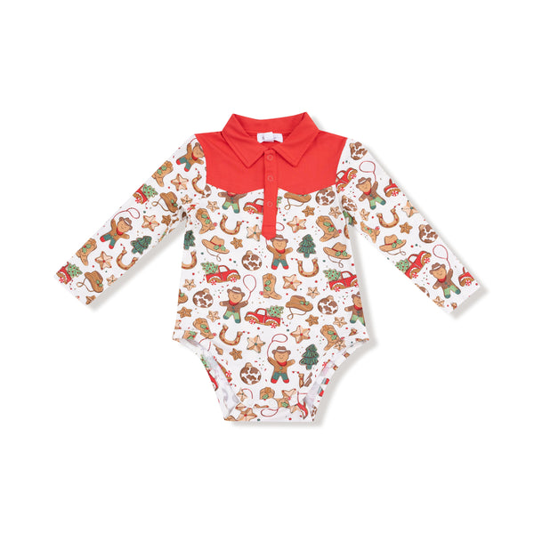 Cowboy Christmas - Long Sleeve Cowboy Bodysuit