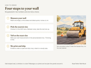 Watercolor Road Roller Wall Mural, image 6