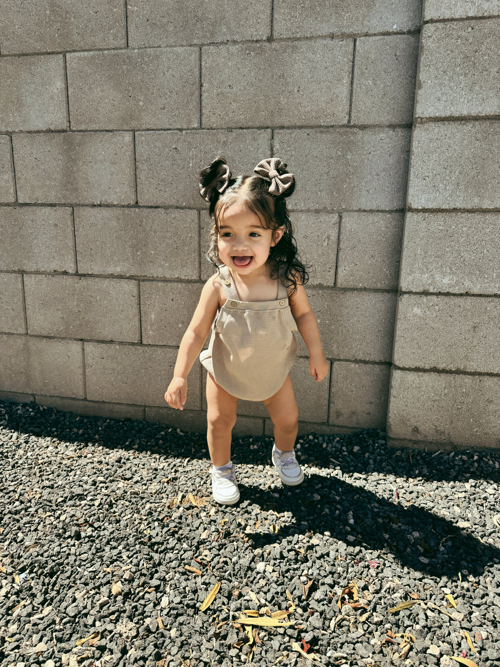 Waffle Overall Romper - MOOGCO Baby