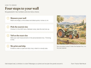 Watercolor Farm Tractor Wall Mural, image 6
