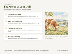 Watercolor Cow and Calf Farm Wall Mural, image 6