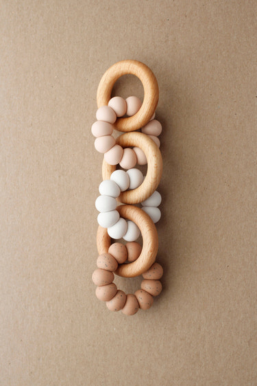 Wood & Silicone Car Seat/Stroller Toy