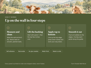 Watercolor Farm Parade Wall Mural, image 9
