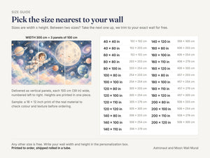 Watercolor Astronaut and Moon Wall Mural, image 5
