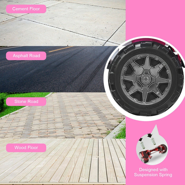 12V 2-seater ride-on car truck with remote control and storage, perfect for outdoor fun and playtime adventures.