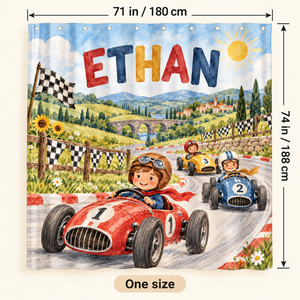 Race Day personalized shower curtain size 71 x 74 inches