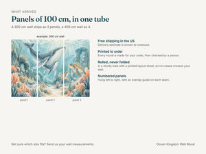 Watercolor Ocean Kingdom Wall Mural, image 8