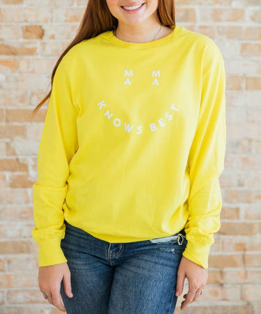 Smiley Mama Knows Best Sweatshirt for babies - cozy, stylish, and perfect for little ones.