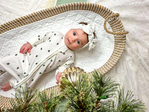 Tiny Trees Ribbed Bamboo Zippy Pajamas for babies, soft and cozy sleepwear in a stylish angle view.