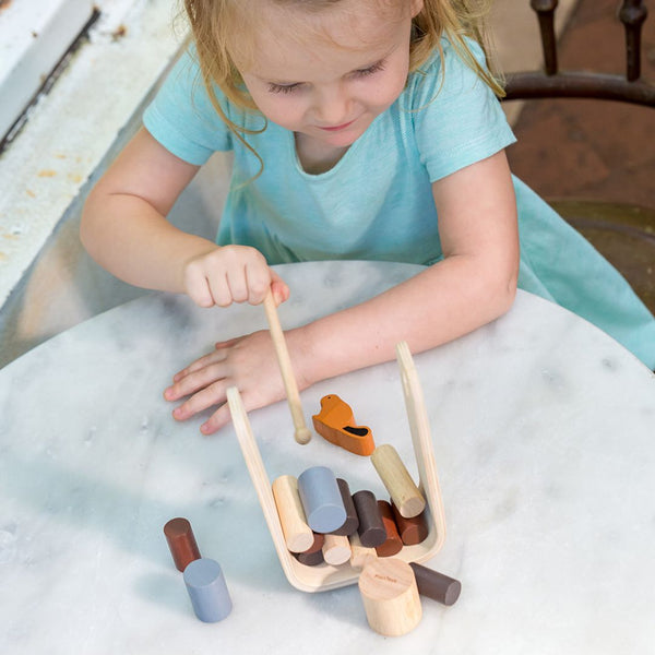 Timber Tumble baby toy in vibrant colors, showcasing engaging design from angle 5 for fun and entertainment.