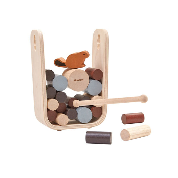 Timber Tumble baby toy: colorful wooden blocks for fun and safe playtime.