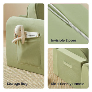 Tiny Land® GentleSnug Kid Chair in Sage, perfect for cozy seating for toddlers and kids.