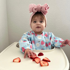 The Grayson Long Sleeve Bib - Strawberry Patch