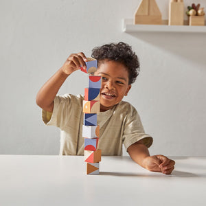 Colorful Geo Pattern Cubes for babies, promoting creativity and problem-solving through fun puzzles and activities.