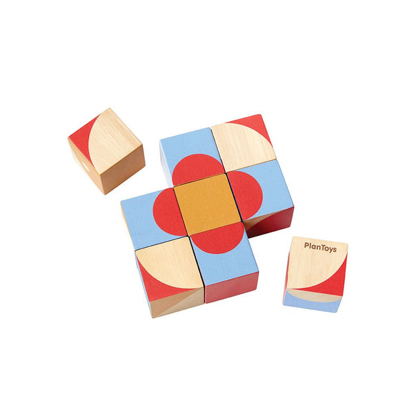 Colorful Geo Pattern Cubes for babies, perfect for puzzles and creative play activities.