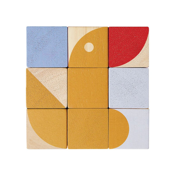Colorful Geo Pattern Cubes for babies, perfect for puzzles and creative play, shown at a 10-degree angle.