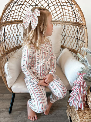 Candy Cane Lane Bamboo Christmas Pajamas - 2pc Set