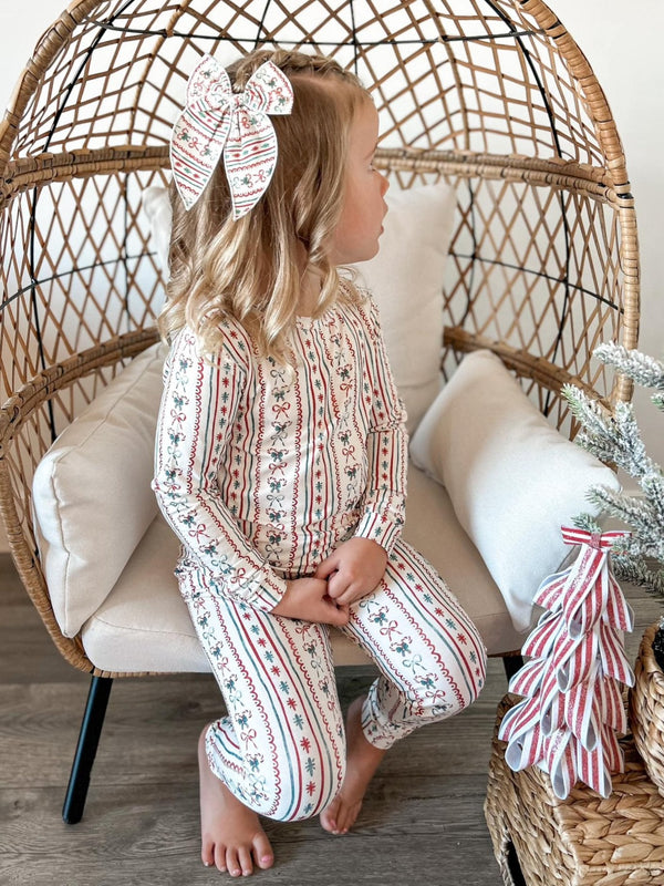 Candy Cane Lane Bamboo Christmas Pajamas - 2pc Set