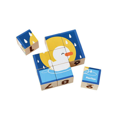 Colorful animal puzzle cubes for babies, promoting creativity and fine motor skills in playtime activities.
