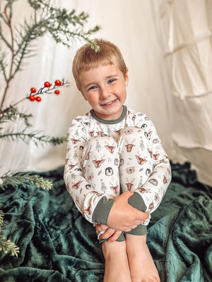 Little Joy Co North Pole Pals 2pc Bamboo Pajamas 220gsm