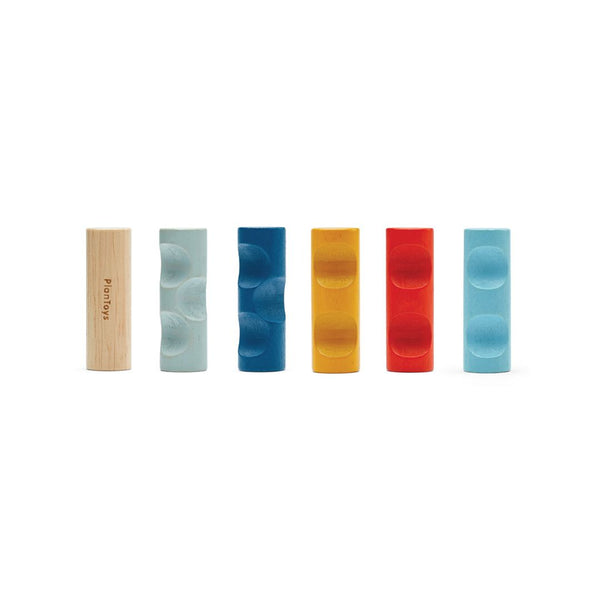 Colorful Log Puzzle from PlanMini, perfect for baby playtime and early learning, shown at angle 8.