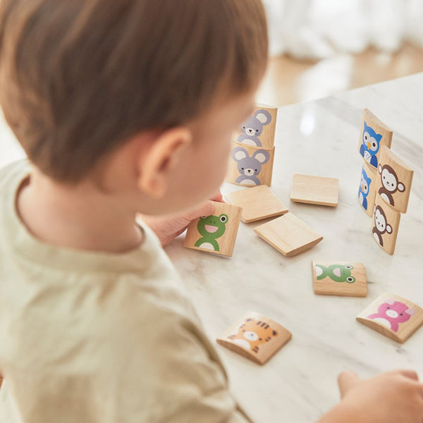 Colorful Animals Memo puzzle for babies, promoting creativity and memory skills through fun play.