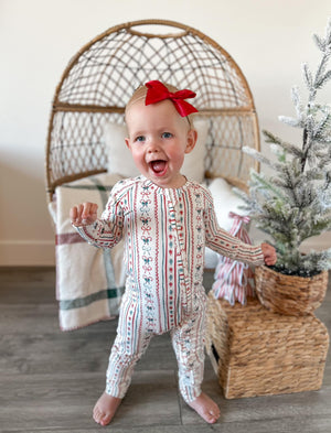 Candy Cane Lane Bamboo Christmas Pajamas - Zippy