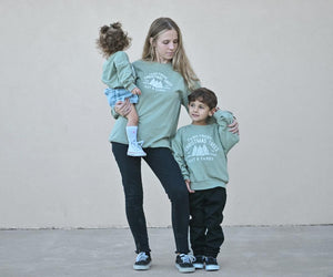 Farm Fresh Christmas Trees Sweatshirt Romper - Sage