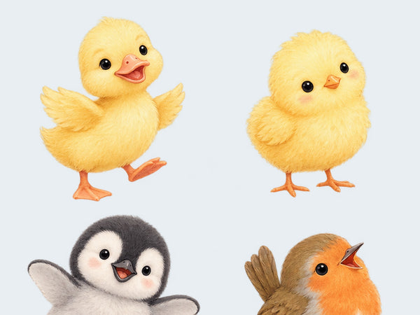 Baby Bird Animal Wall Decals, Set of 9, image 4