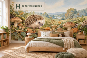 Watercolor H is for Hedgehog Alphabet Wall Mural, image 2