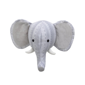 NoJo Elephant Head Printed Wall Decor - Grey/White