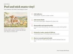 Watercolor Farm Friends Wall Mural, image 4