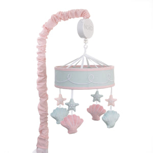 NoJo Sugar Reef Mermaid Nursery Crib Musical Mobile with Sea Shells & Stars