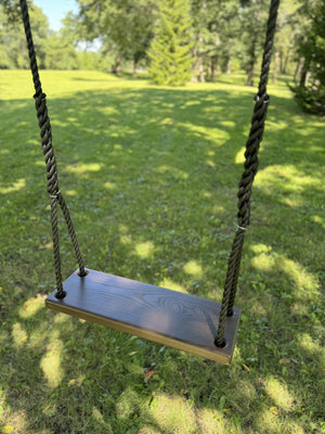 Dark Brown Stained Classic Bench Swing