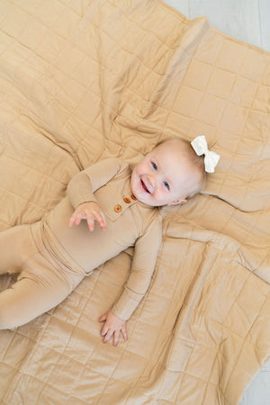 Tan Infant 2-Piece Bamboo Set