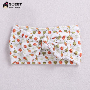 Children's Wide-brimmed Elastic Bow Baby Printed Headband