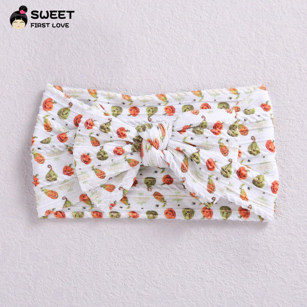 Children's Wide-brimmed Elastic Bow Baby Printed Headband