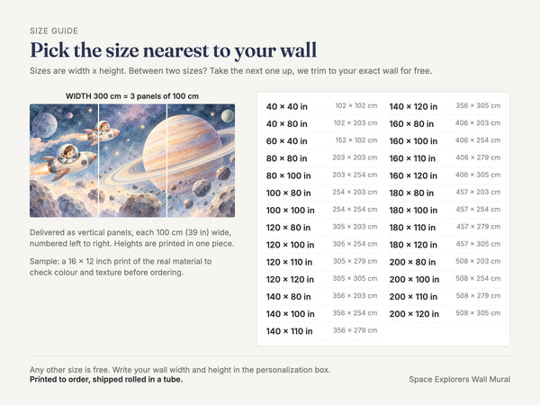 Watercolor Space Explorers Wall Mural, image 5