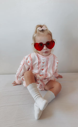 Laced with Love Sweatshirt Romper for babies, stylish and cozy, shown from angle 7. Perfect for casual outings.