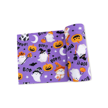 Costumed Ghosts - Glow In The Dark - Purple - Swaddle Blanket