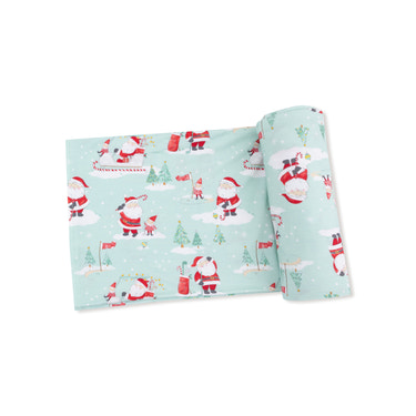 Golfing Santa and Elves - Swaddle Blanket