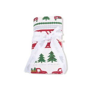 Red Truck Fair Isle - Swaddle Blanket