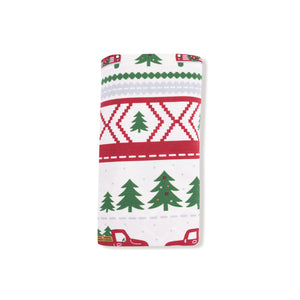 Red Truck Fair Isle - Swaddle Blanket