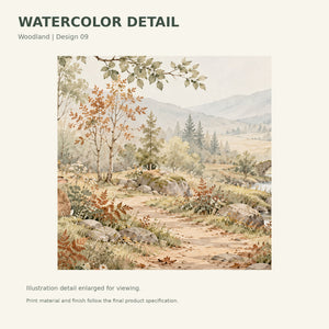Watercolor Bunny Forest Path Wall Mural, image 3