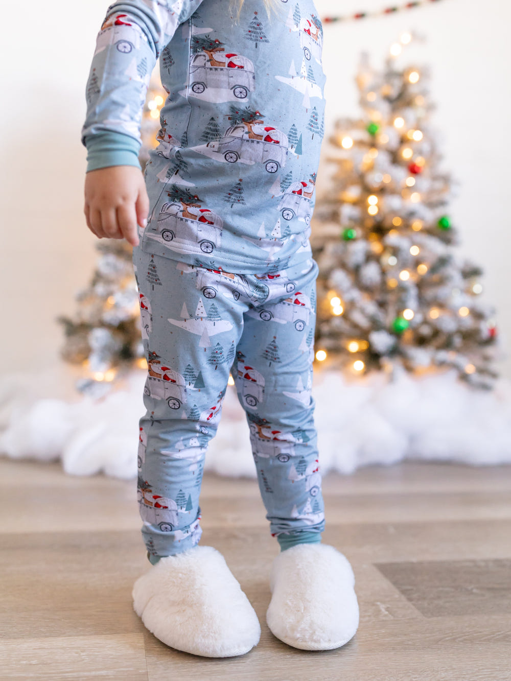 Cruisin' to Christmas 2pc Bamboo Pajamas for babies 12-18 months, perfect for cozy sleepwear this holiday season.