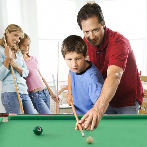 47 Inch Folding Billiard Table with Cues and Brush Chalk for Kids & Family