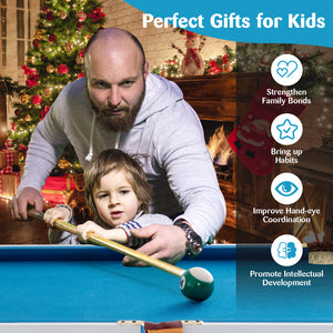 47 Inch Folding Billiard Table with Cues and Brush Chalk for Kids & Family