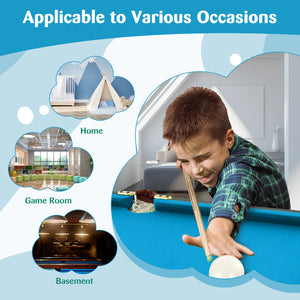 47 Inch Folding Billiard Table with Cues and Brush Chalk for Kids & Family