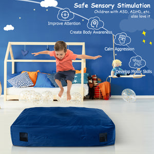 47 x 35.5 Inch Crash Pad Sensory Mat with Foam Blocks and Washable Cover