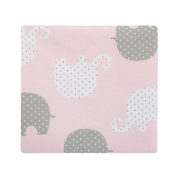 NoJo The Dreamer Pink and Grey Elephant 8 Piece Nursery Crib Bedding Set